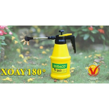 Bình xịt tưới cây 2 Lít Dudaco cần dài 20cm béc xoay B203