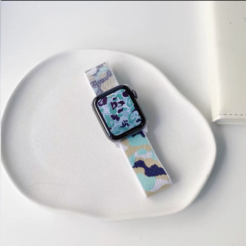 Dây Đeo Đồng Hồ Dạng Bện Bằng Nylon Co Giãn 44mm 40mm 45mm 41mm 42mm 38mm 45 mm Cho Apple Watch iWatch Series 3 5 SE 6 7