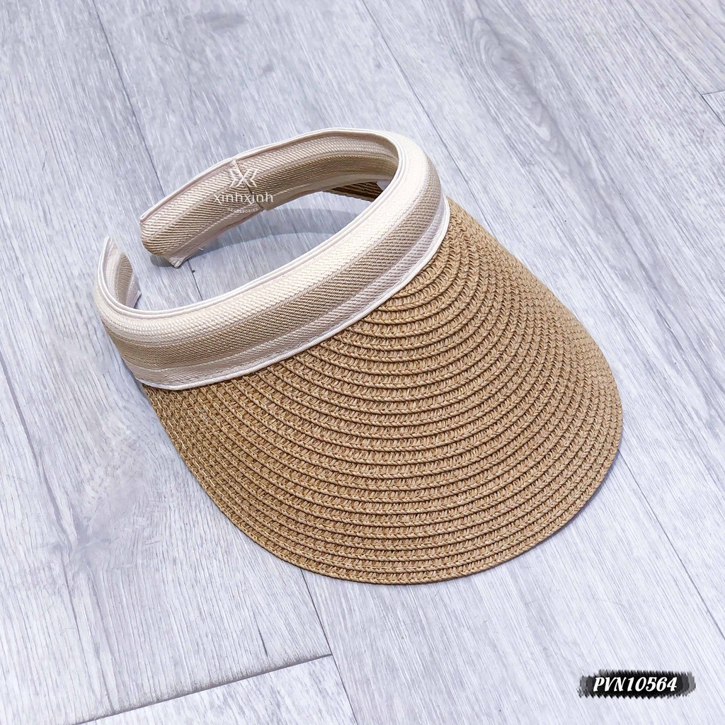Mũ cói nửa đầu lưỡi trai trơn - Xinh Xinh Accessories