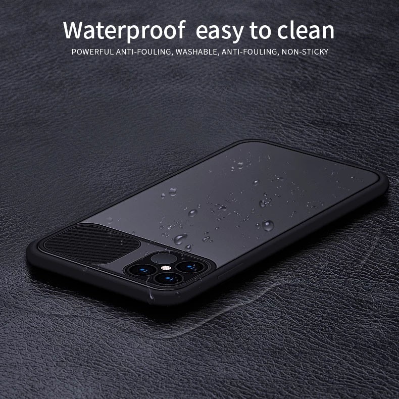Ốp Điện Thoại Trong Suốt Có Nắp Trượt Bảo Vệ Ống Kính Máy Ảnh Cho iPhone 6 6s 7 8 Plus SE 2020