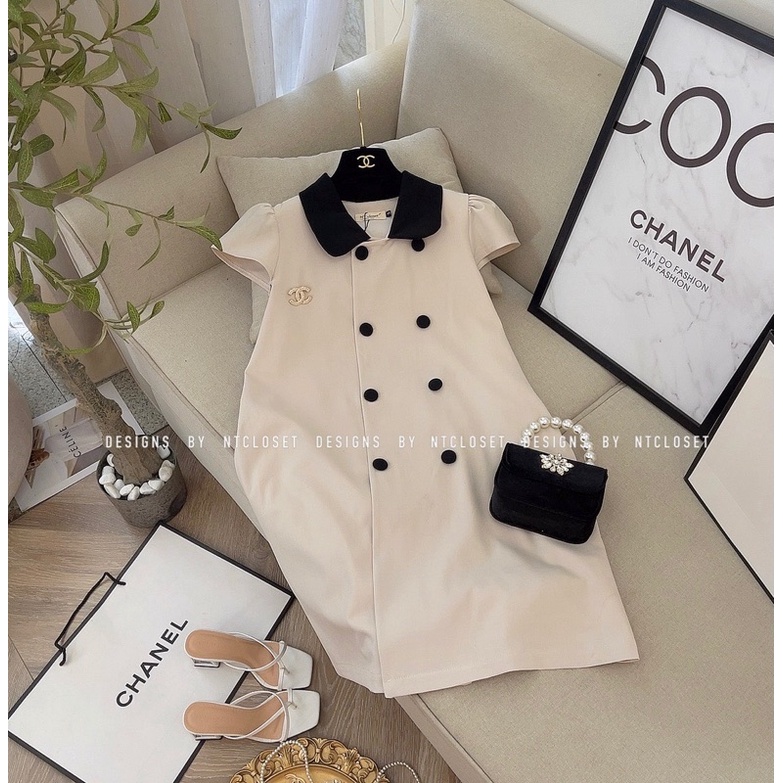 Váy suông cổ đen NT closet