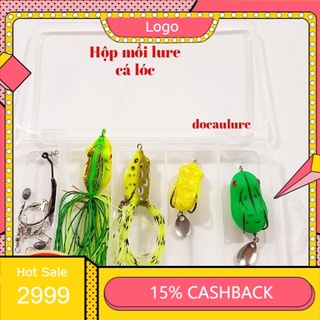 CaucaTV Hộp mồi câu lure 4 con + lưỡi móc mồi mềm + khóa + chì - hộp 4 mồi caucaTV -giá rẻ-