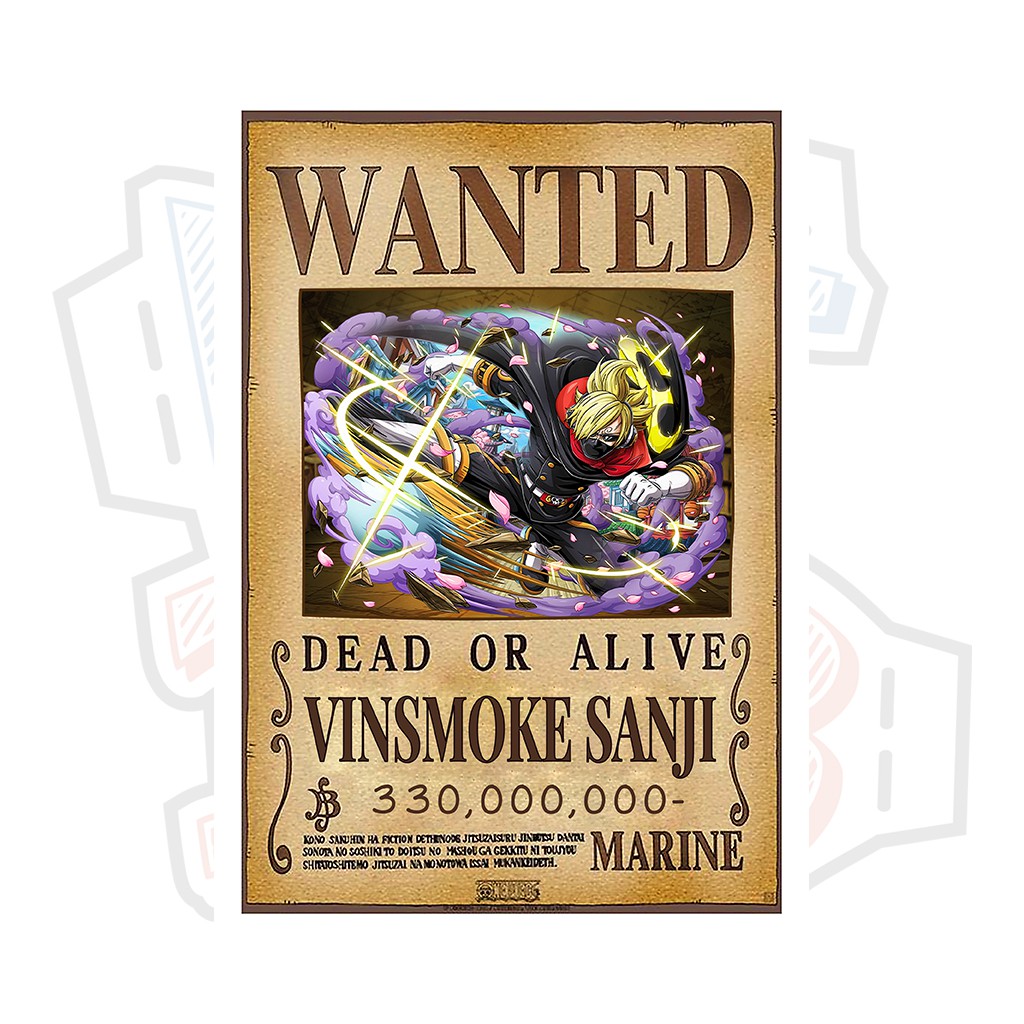 Poster truy nã Vinsmoke Sanji ver 3 (timeskip) - One Piece