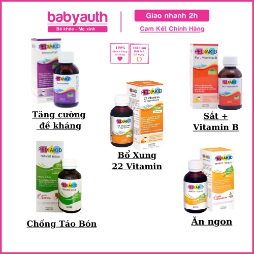 Pediakid - 22 vitamin / Appetit tonus / Sommeil / Sắt Fe + Vitamin B / Immuno Fort