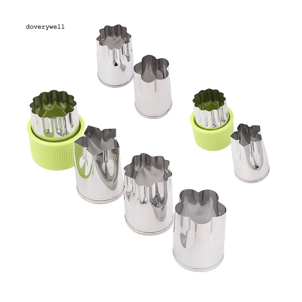 8 khuôn cắt bánh/rau củ quả hình bông hoa bằng thép không gỉ + nhựa kích thước 5.2cm x 3.8cm