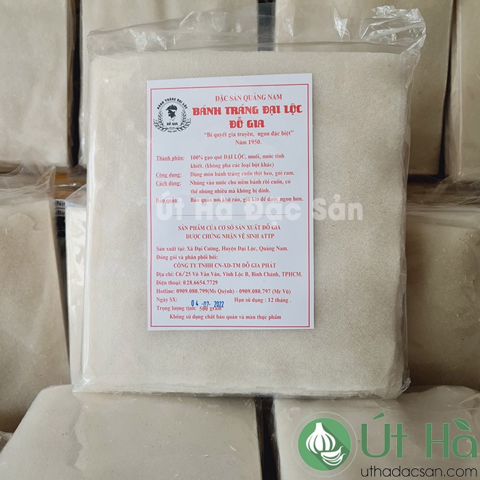 Bánh Tráng Đại Lộc Quảng Nam Bịch 500gr Bánh Tráng Cuốn Thịt Heo Ngon Tuyệt Vời - Út Hà Đặc Sản