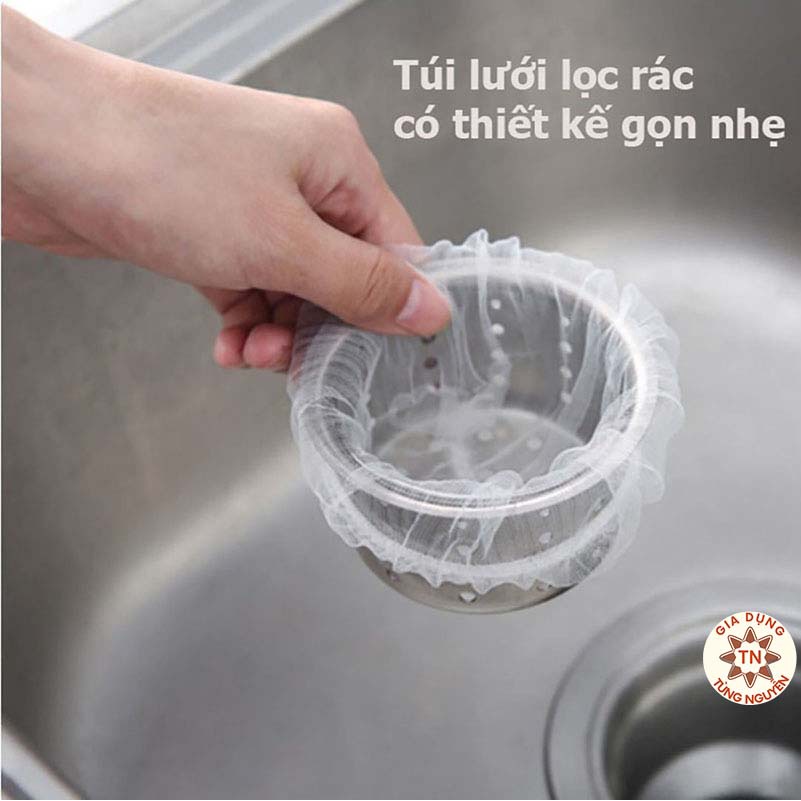 [COMBO 100 CÁI] TÚI LƯỚI LỌC RÁC THÔNG MINH HELFER CHO BỒN RỬA CHÉN BÁT, LỖ THẢI NƯỚC [LỌC RÁC 100]