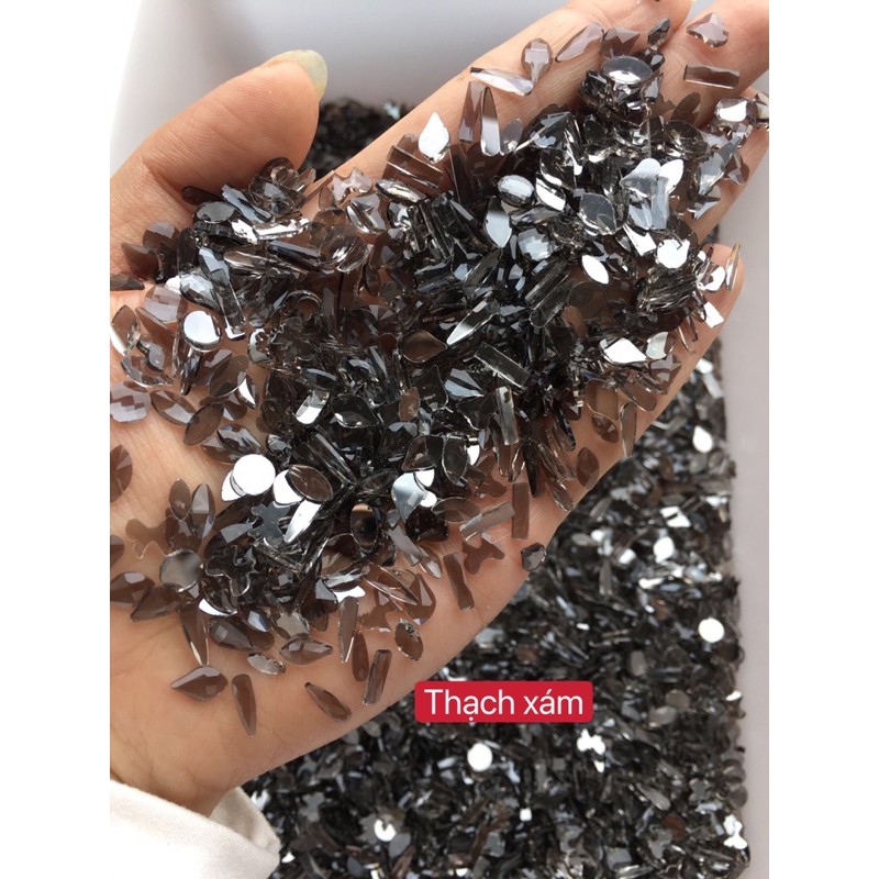 đá chân bằng màu mới mix hình 100 viên gắn móng tay nail