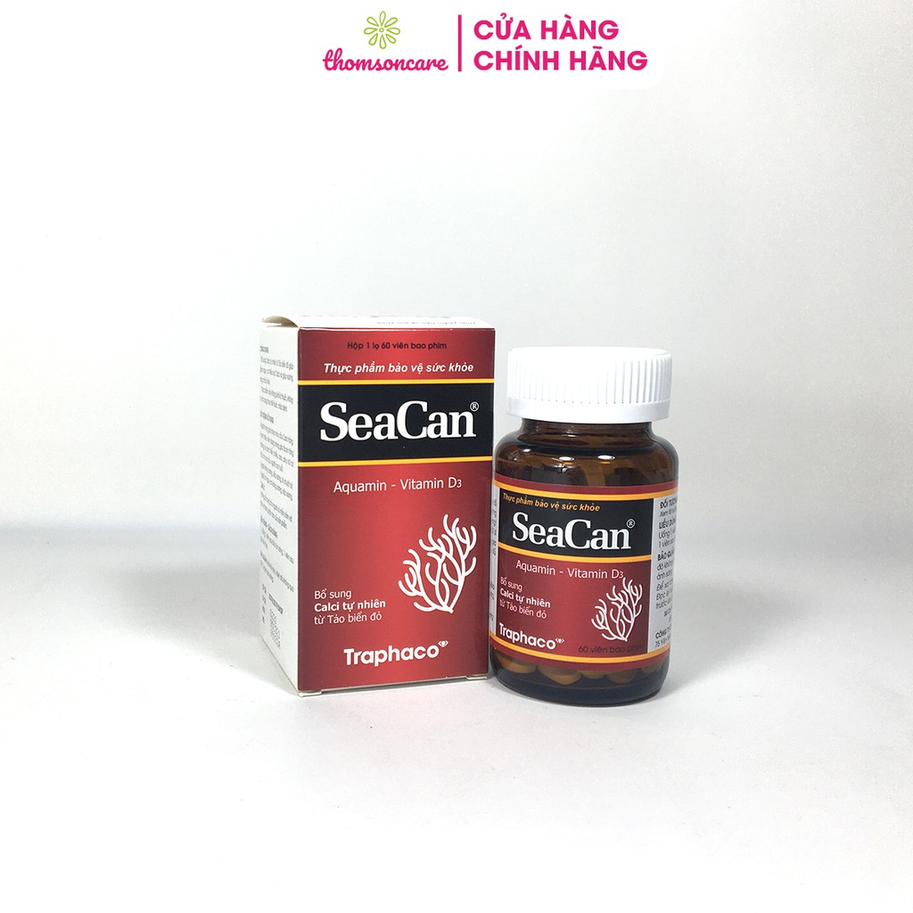 Bổ sung canxi từ tảo biển Seacan - Lọ 60 viên Chính hãng Traphaco | BigBuy360 - bigbuy360.vn