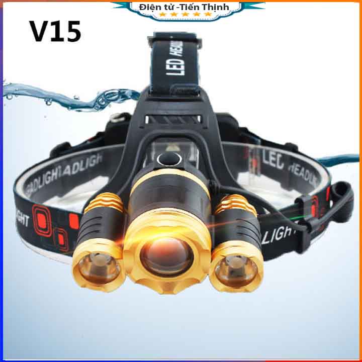 Đèn Pin Đội Đầu 3 Bóng Led T6- Siêu Sáng Kèm 2 Pin Và Sạc, Đèn Pin Sạc Đeo Trán 5 Bóng Dã Ngoại Leo Núi FERADO