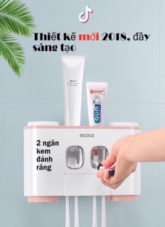 Bộ nhả kem đánh răng tự động COCO (tặng kèm 4 cốc)