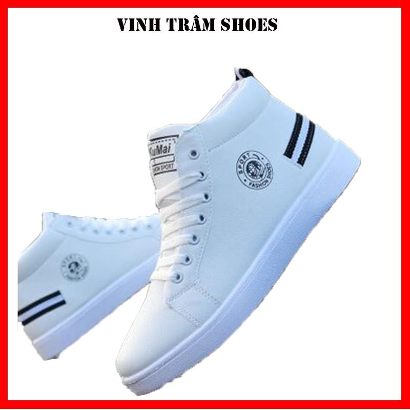 Giày thể thao sneaker cao cổ nam hai màu trắng,đen,hàng sẵn kho từ 38- 43