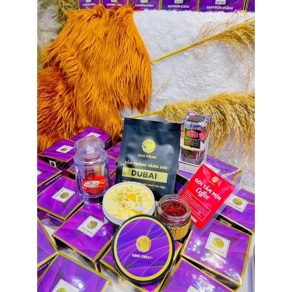 KEM BODY KING CREAM SAFFRON DUBAI PHÔI KEM NGUYÊN CHẤT kèm tắm trắng