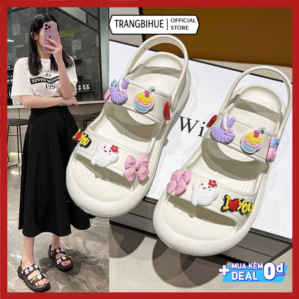 Dép Cross 3 quai đế tăng chiều cao tặng kèm 12 sticker