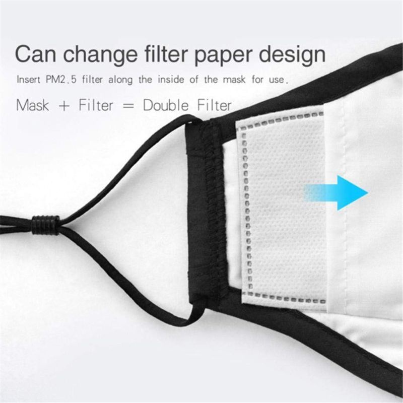 1 Khẩu Trang Cotton Chống Bụi PM2 5 Kèm 10 Bộ Lọc Thay Thế