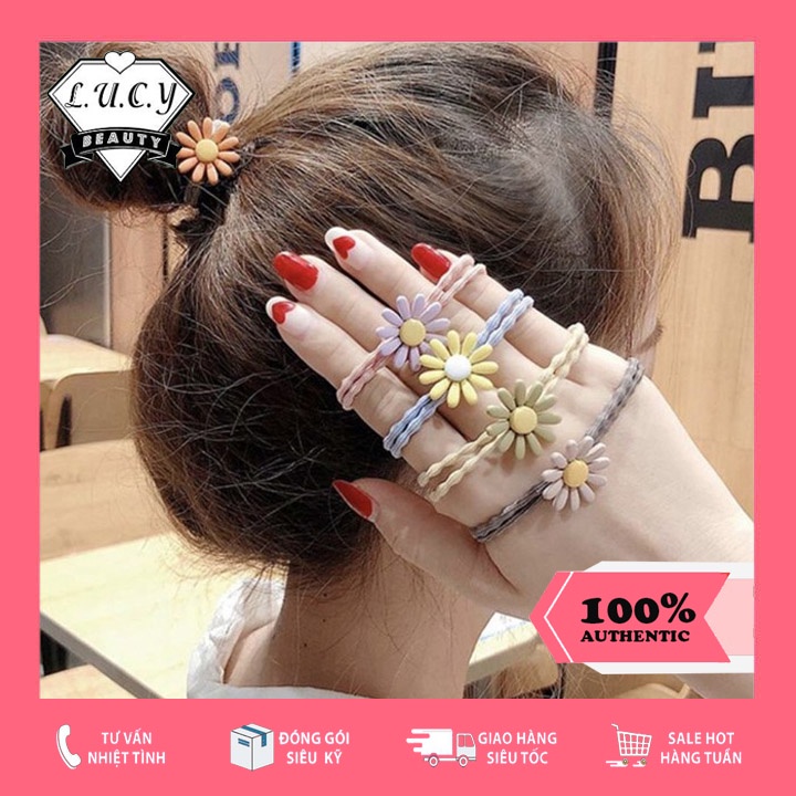 Dây Buộc Tóc Hoa Cúc Chi nhiều màu sắc