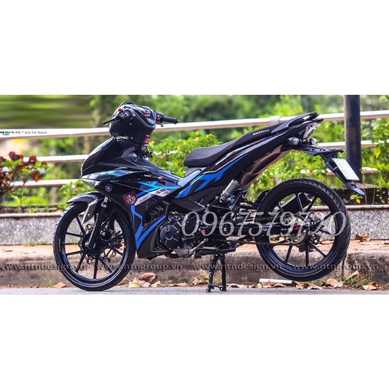 tem rời exciter 150 đen xanh , exciter 150 đen