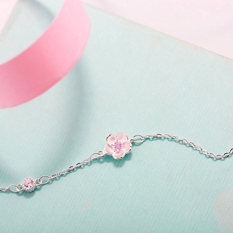 MANYUE Nữ Thời Trang Tinh Tế Bông Hoa Bạc Chuỗi Pha Lê Vòng đeo Tay Flower Silver Chain Crystal Bracelet Fashion Jewelry Gifts