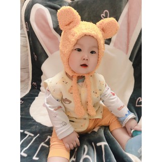 Mũ Lông Cừu Tai Gấu Cho Bé