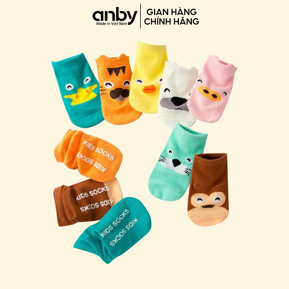 Tất vớ trẻ em ANBY cotton chống trượt style Hàn Quốc cho bé trai bé gái từ 5 tháng đến 4 tuổi