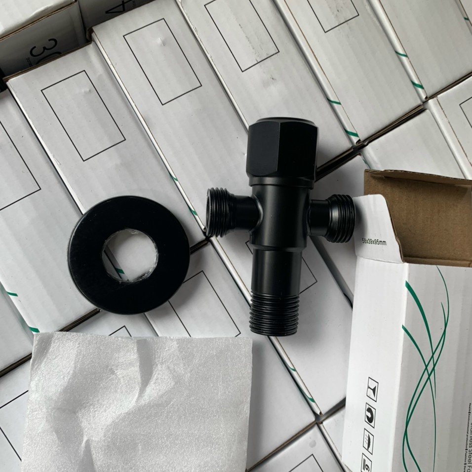 Van T chia giảm áp cps khóa cầu inox sơn tỉnh điện màu đen
