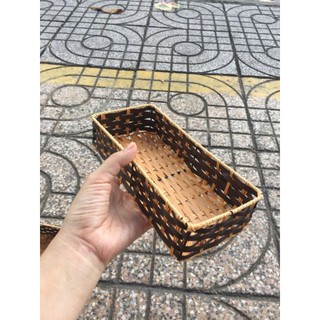 Khay nhựa giả mây 20x10x5