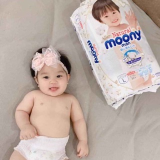 Tã bỉm MOONY NATURAL ORGANIC NỘI ĐỊA NHẬT dán/quần NB63/S58/M48/L36/XL32