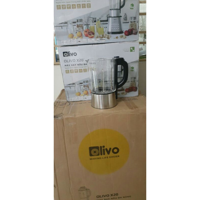 Cối thủy tinh máy làm sữa hat Olivo X20