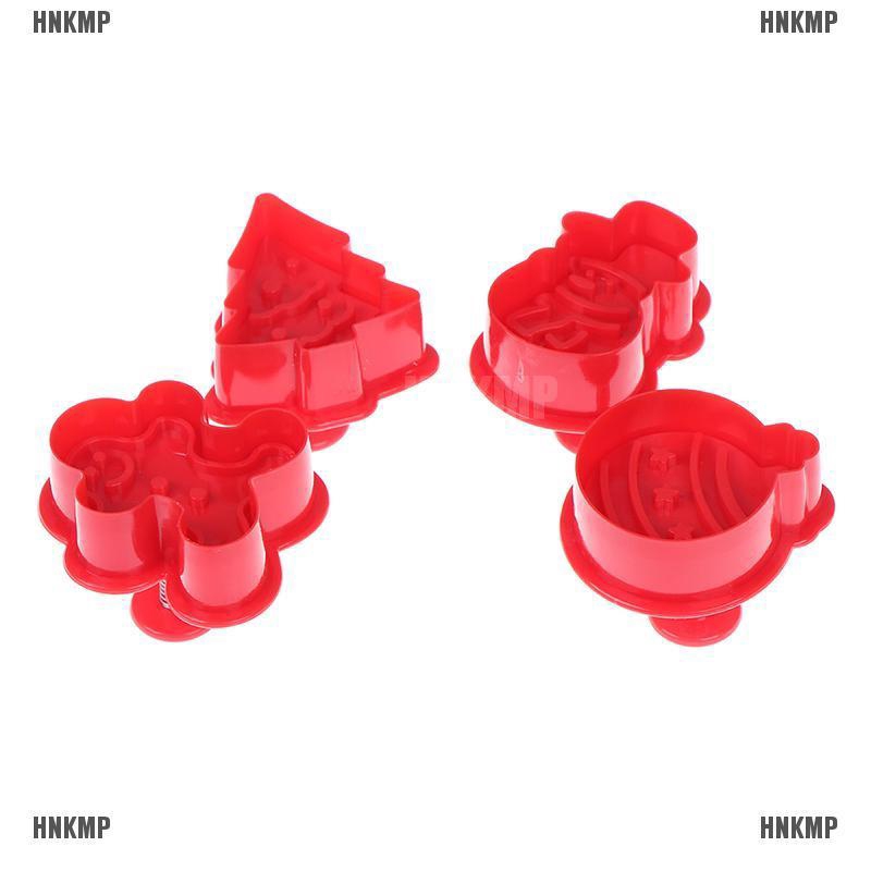 Set 4 khuôn nhấn bánh quy chủ đề giáng sinh 3D