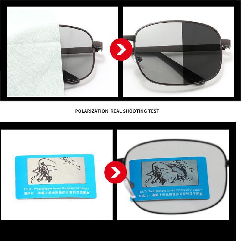 Kính Râm Phân Cực Mặt Vuông Chống Nắng Phân Cực Dành Cho Nam Đi Xe Đạp / Câu Cá Ngoài Trời