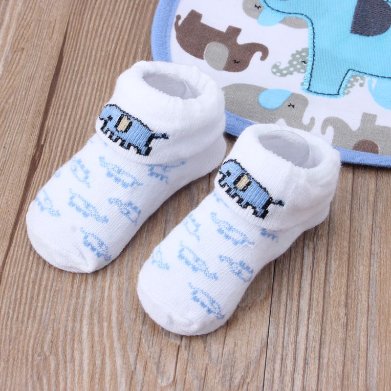 Bộ Găng Tay Và Vớ Cotton Mềm Chống Trầy Xước Họa Tiết Hoạt Hình Cho Bé