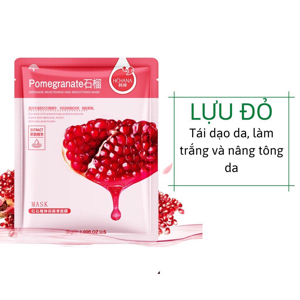 [Gói 30gr] Mặt nạ trái cây HCHANA, cấp ẩm, dưỡng da, ngăn ngừa lão hóa