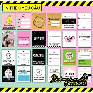 In tem tag thẻ treo mác quần áo theo yêu cầu