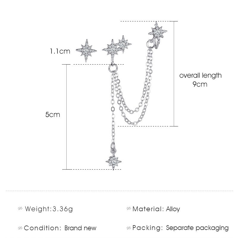Stylish Personality Pair Star-shaped Earrings Tassels For Women