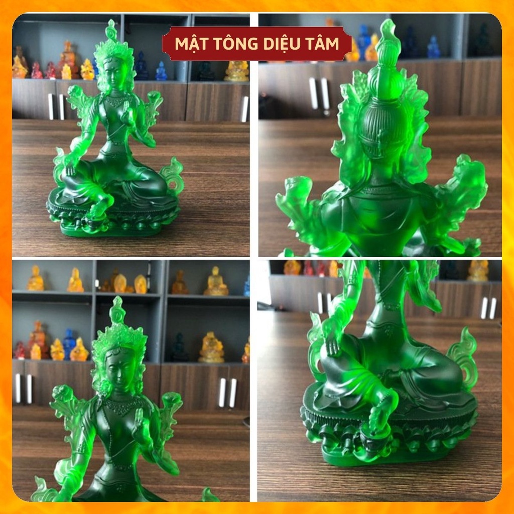 Tượng đức tara xanh lục độ phật mẫu Mã LL12,5cm