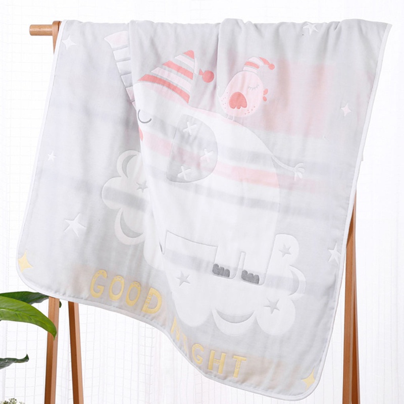 Khăn Tắm Cotton 6 Lớp Dày Dặn Mềm Mại In Họa Tiết Hoạt Hình Dành Cho Bé