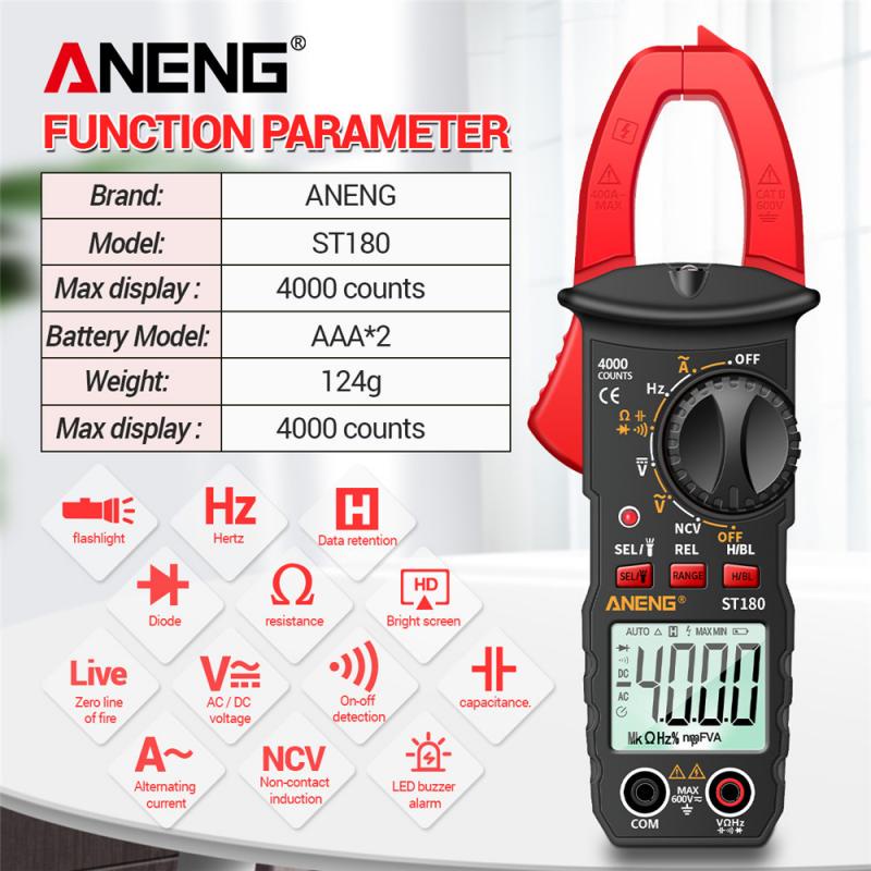 Đồng hồ kẹp dòng vạn năng ANENG ST180 cao cấp