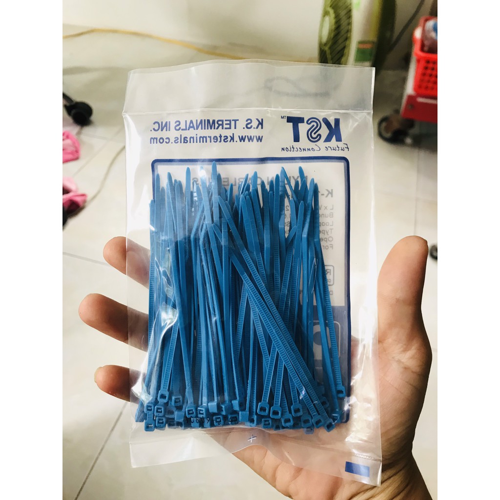 Sét 100 sợi màu dây rút nhựa Đài Loan dùng đánh dấu gia súc gia cầm linh kiện làm vườn 2,5mmx100mm