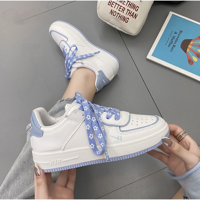 Giày thể thao nữ air force 1 custom màu xanh / hồng, Giày sneaker nữ AF1 hàng Trung chuẩn đẹp full box bill | BigBuy360 - bigbuy360.vn