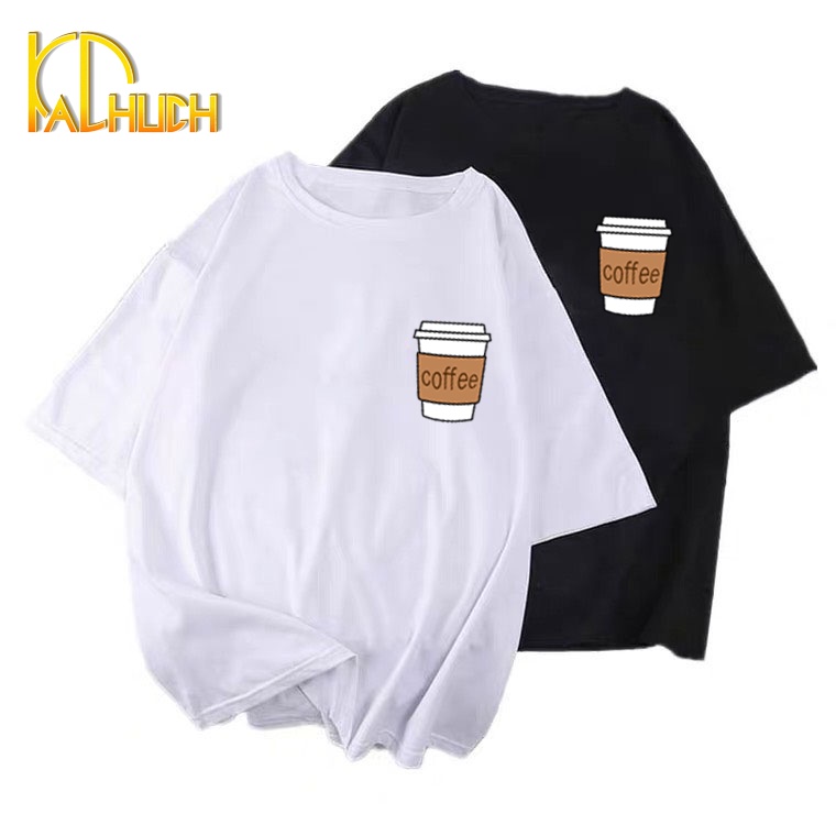 ÁO THUN TAY LỠ NAM NỮ IN LY COFFEE