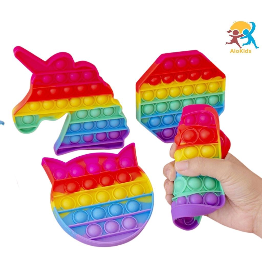 Pop It - Đồ Chơi Nhấn Bóng, Bóp Bóng - Pop It Fidget Toy Giúp Giảm Căng Thẳng, Xả Xì Trét - Alokids TB