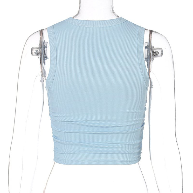 Áo Croptop Cổ Tròn In Chữ Thời Trang Cho Nữ