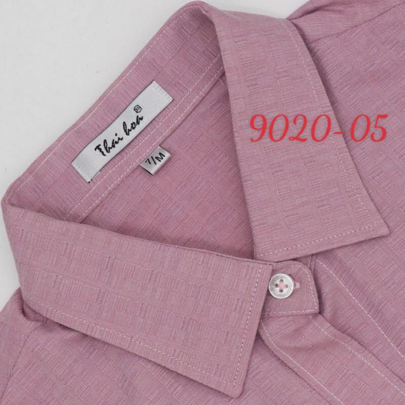 Áo Thái Hòa vải sợi tre co giãn màu hồng nhã nhặn 2869 9020