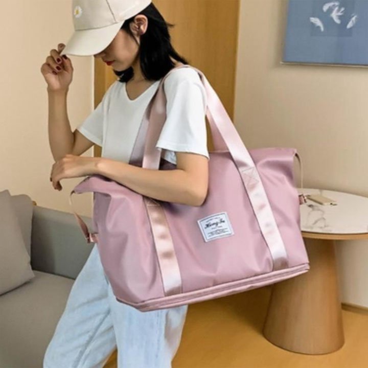 Túi Xách Du Lịch Đa Năng, Túi Xách Nữ Cỡ Lớn 2 Tầng Chất Liệu Vải Dù Chống Thấm Nước Quai Đeo Chắc Chắn