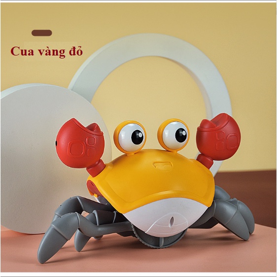 Đồ chơi cho bé Cua phát nhạc có cảm ứng tránh chướng ngại vật, sạc điện qua cổng USB