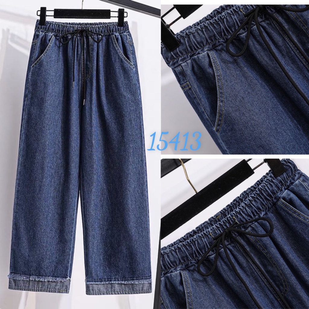 Quần jean culottes BIGSIZE ống suông 15413