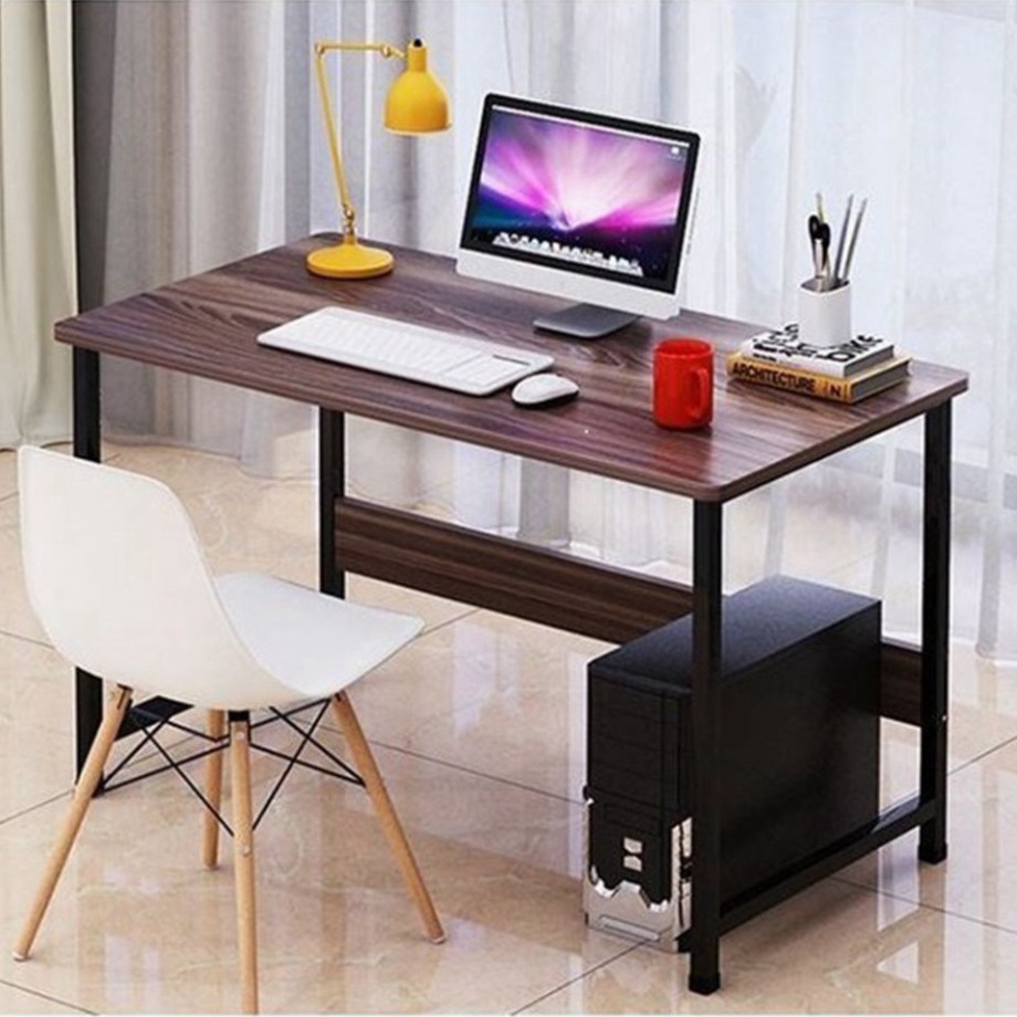 Bàn làm việc, bàn học thiết kế kiểu Hàn S-Table, T-Table khung thép mặt gỗ MDF, kích thước 60x40cm