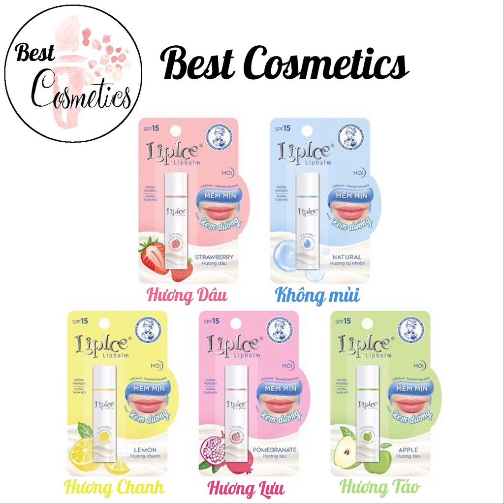 Son dưỡng không màu chuyển kem mịn Chống Nắng SPF 15+ Lipice Creamy 4.3g