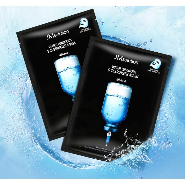 Mặt Nạ Cấp Nước Dưỡng Ẩm Và Làm Dịu Da JMSolution Water Luminous S.O.S Ringer Mask Black 35ml _ JmSolution Chính Hãng