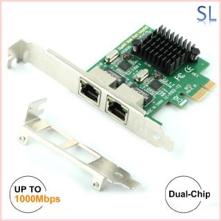 Ubit RJ45 x 2 Gigabit LAN Gigabit Ethernet PCI Express PCI-E Network Controller Card LAN Adapter PC